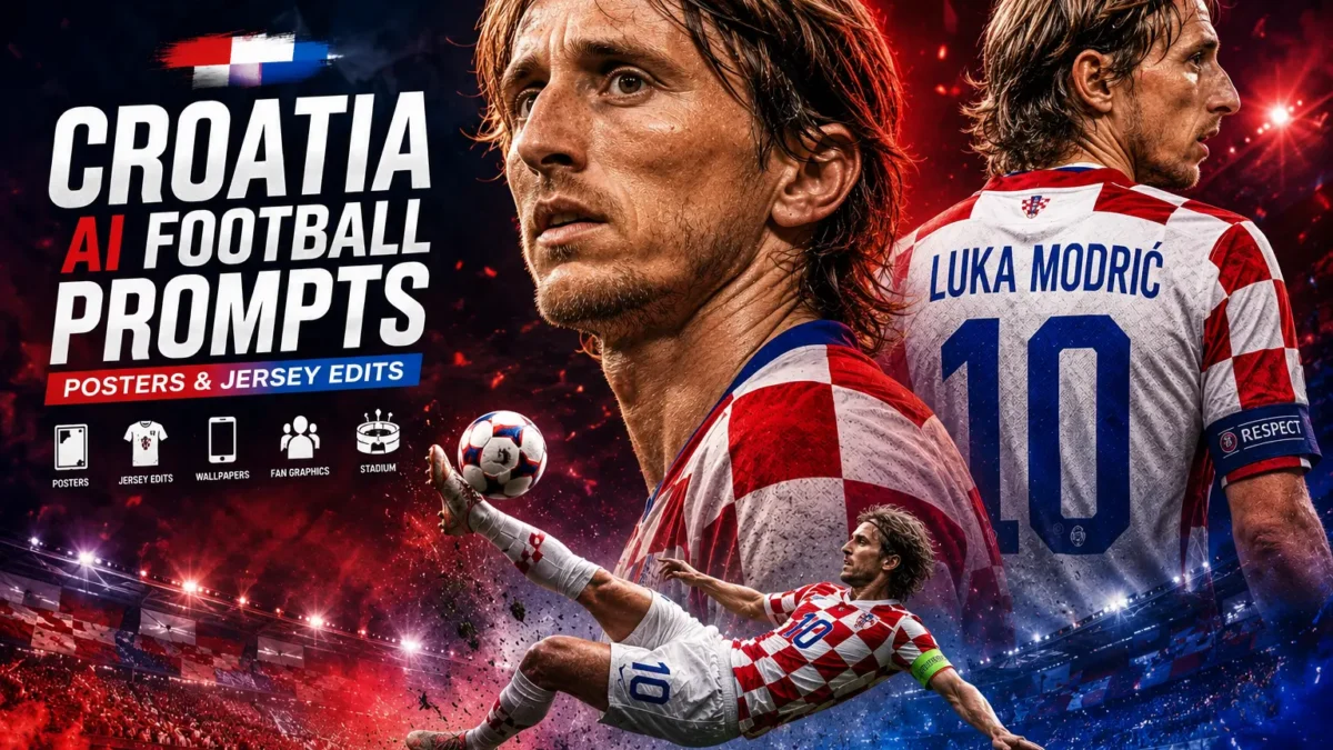 Croatia AI Football Prompts for Posters and Jersey Edits