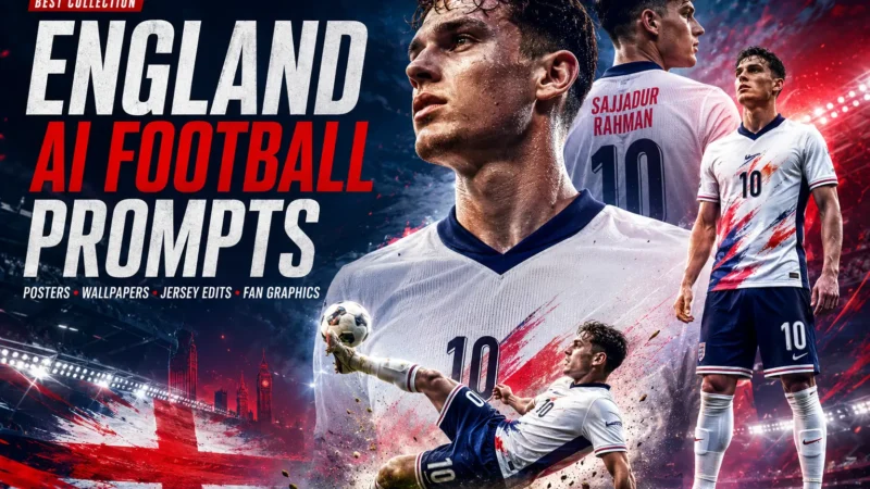 England AI Football Prompts for Posters and Jersey Edits