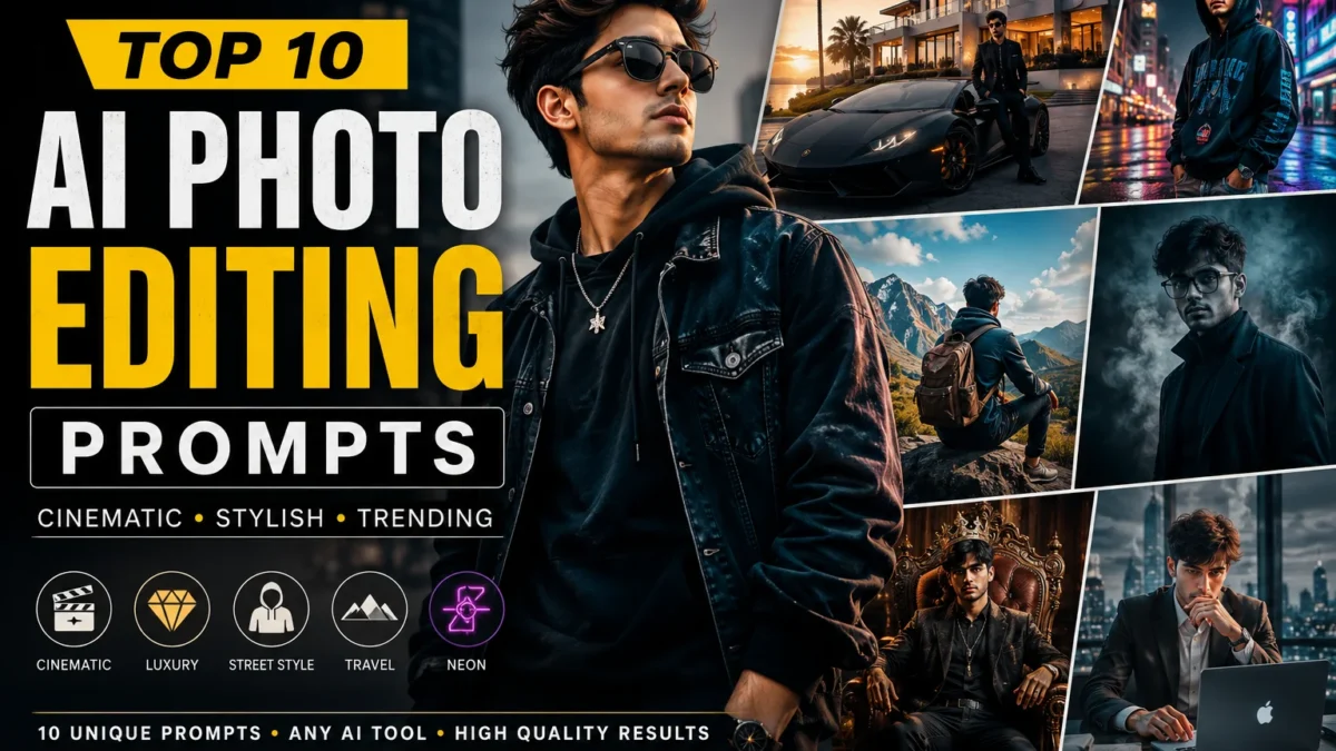 Top 10 Trending AI Photo Editing Prompts for Stylish & Cinematic Photos