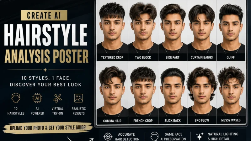 How to Create AI Hairstyle Analysis Posters Using Your Own Photo