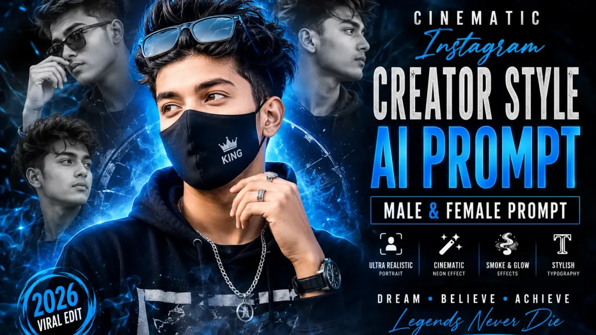 Cinematic Instagram Creator Style AI Prompt (2026 Viral Collage Poster Guide)