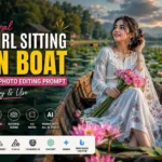Girl Sitting in Boat AI Photo Editing Prompt (Copy & Use)