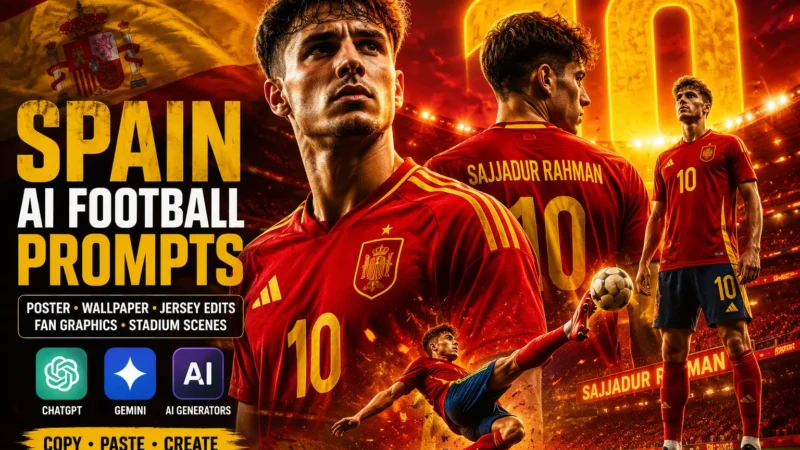 Spain AI Football Prompts for Posters and Jersey Edits
