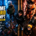 Anime Hybrid Prompt: Create Epic Group Scene with Naruto, Goku, Optimus Prime & Eren