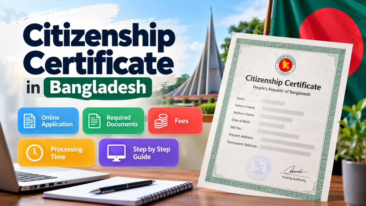Citizenship Certificate in Bangladesh: Online Application, Documents and Fees,ccb